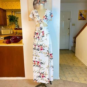 Floral Double Split Maxi Dress.